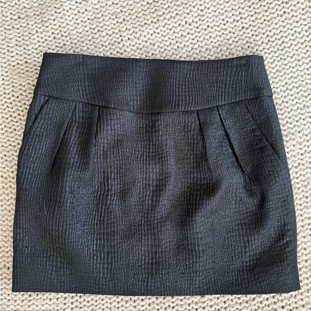 BCBG Max Azria Black Textured Mini Skirt